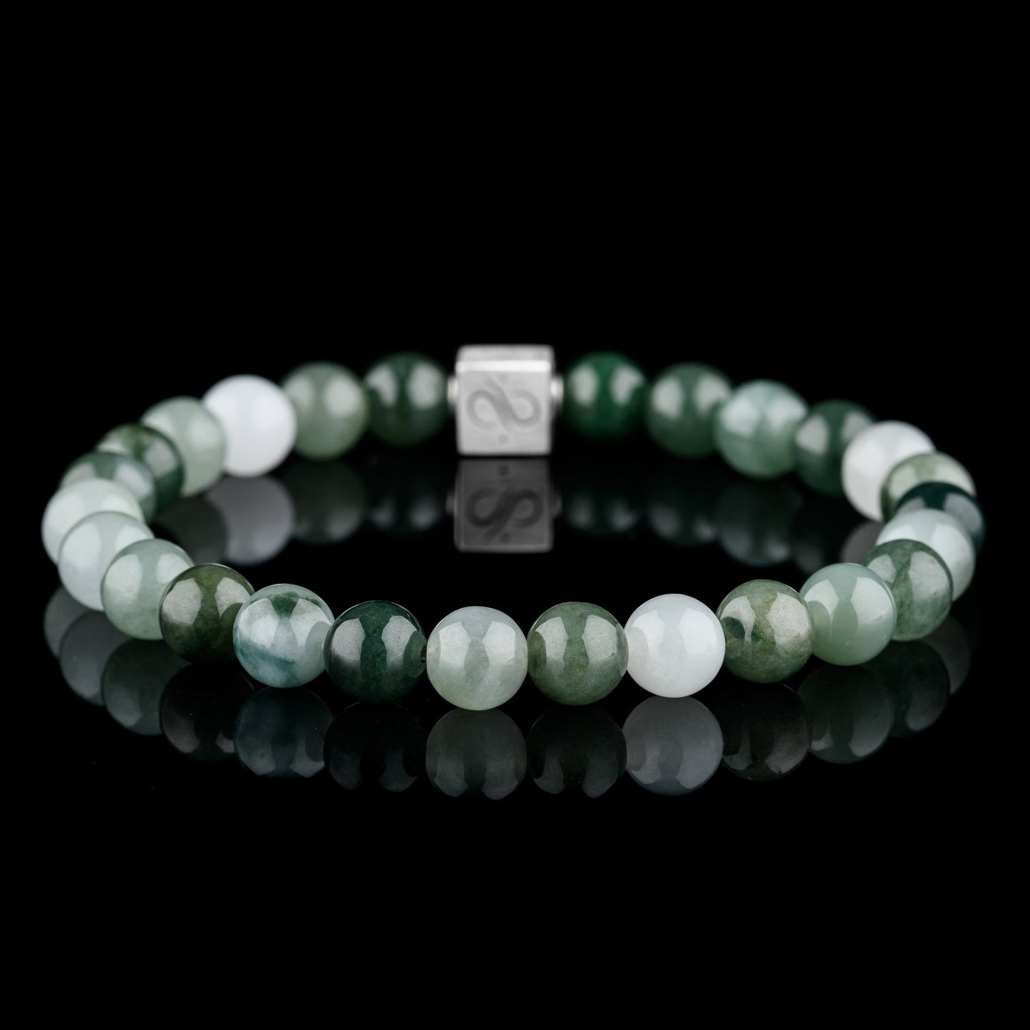 Burmese Mixed Green Jade Bracelet III (7.5-8mm)