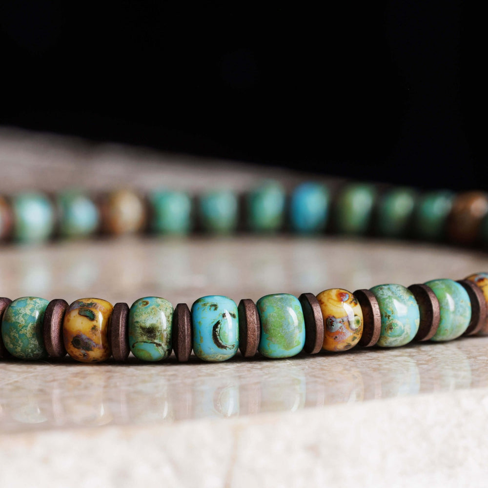 Camel-Turquoise Hematite Bracelet V (4mm)