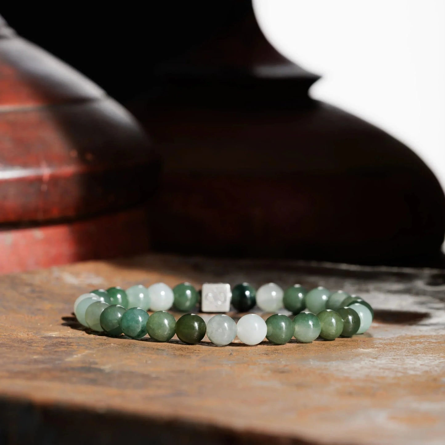 Burmese Mixed Green Jade Bracelet III (7.5-8mm)