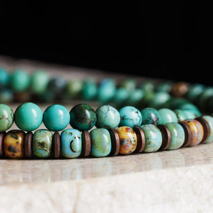 Camel-Turquoise Hematite Bracelet V (4mm)