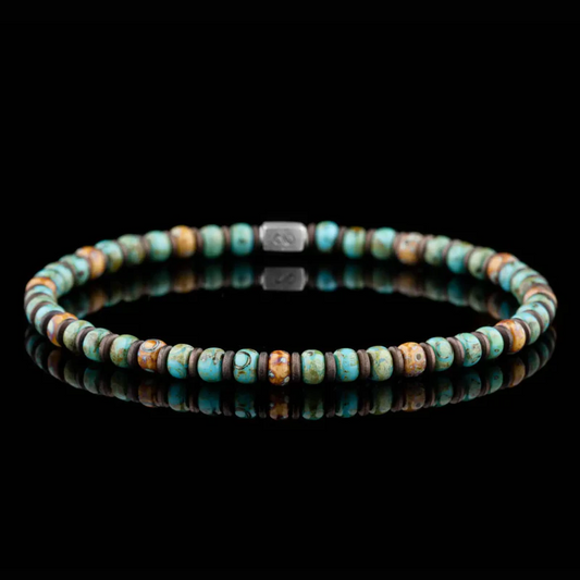 Camel-Turquoise Hematite Bracelet V (4mm)