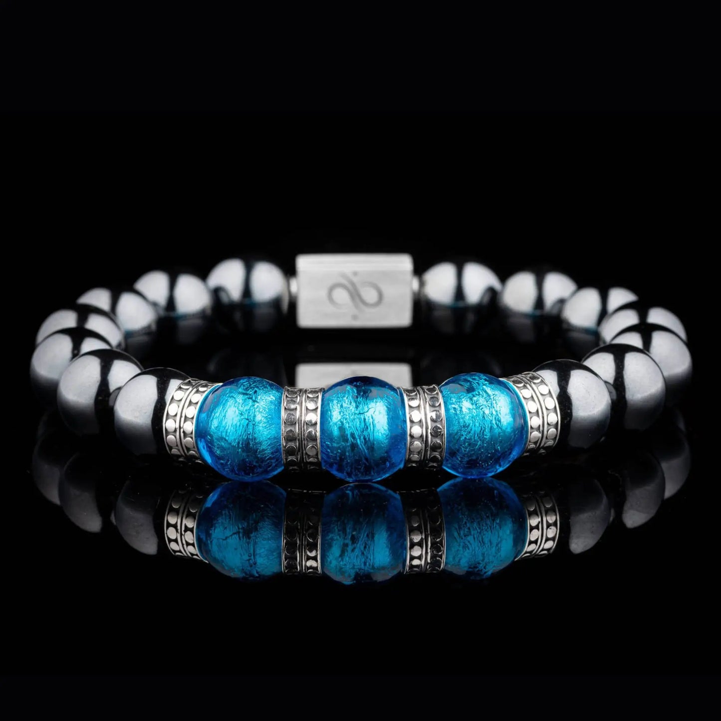 Blue Murano - Hematite Bracelet VI (12mm)